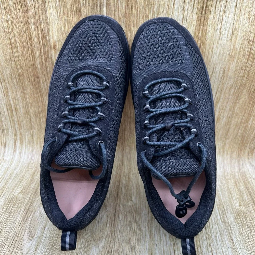 Orthofeet 633 Sneakers Men's Size 9.5 2E Wide Black Knit Athletic Walking